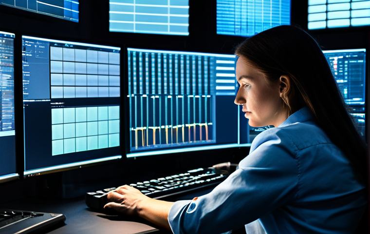 A professional film editor, a man or woman, intensely focused on multiple glowing screens displaying intricate editing timelines and vibrant video clips. They are wearing a modest business shirt and jacket, with well-formed hands expertly manipulating a keyboard and mouse. The setting is a modern, dimly lit post-production studio, filled with the soft glow of monitors, emphasizing concentration and the blend of art and technology. Cinematic lighting, high-resolution, professional photography, appropriate attire, fully clothed, safe for work, appropriate content, perfect anatomy, correct proportions, natural pose, well-formed hands, proper finger count, natural body proportions, professional, family-friendly.